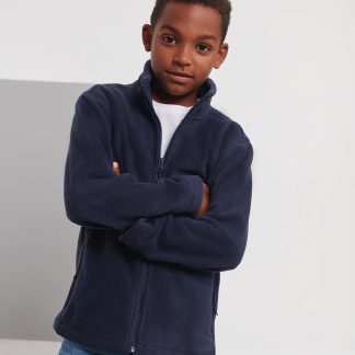 Kids full-zip outdoor fleece in Black - North Print Workwear