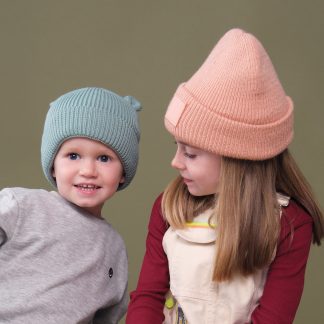 Organic baby bear beanie in Almond - North Print Workwear