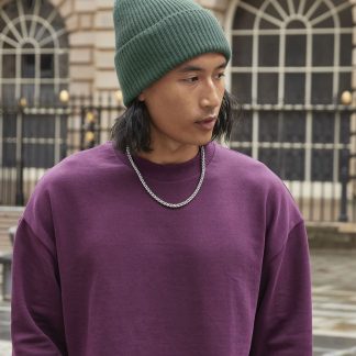 Oversized cuffed beanie in Black - North Print Workwear