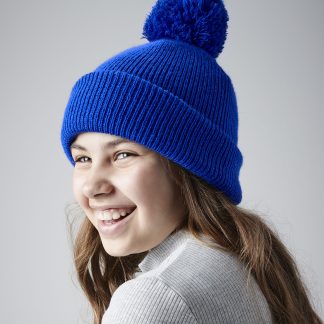 Junior reflective bobble beanie in Black - North Print Workwear