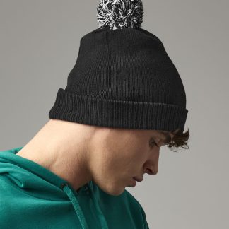 Recycled Snowstar® beanie in Black/White - North Print Workwear