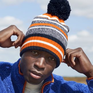 Multi-sport fan beanie in Black/Graphite Grey/White - North Print Workwear
