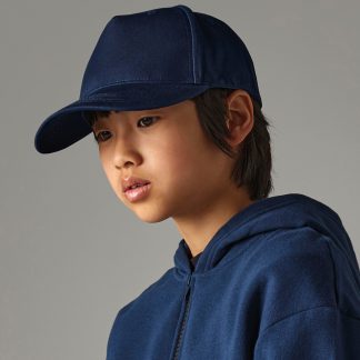 Junior organic cotton 5-panel cap in Black - North Print Workwear