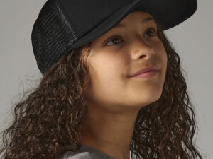 Junior vintage snapback trucker in Black/Black - North Print Workwear