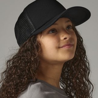 Junior vintage snapback trucker in Black/Black - North Print Workwear