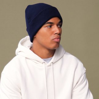 Organic cotton original cuffed beanie in Black - North Print Workwear