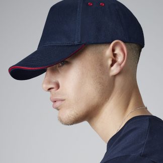 Ultimate 5-panel cap - sandwich peak in Black/Bright Royal - North Print Workwear