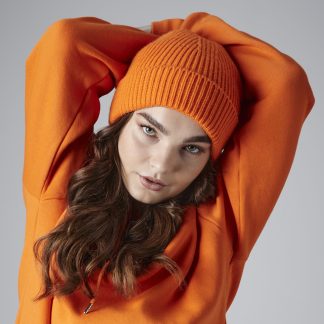 Engineered knit ribbed beanie in Black - North Print Workwear