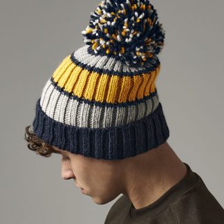 Hygge striped beanie in Black Cherry - North Print Workwear