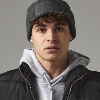 Thinsulate™ patch beanie in Black - North Print Workwear