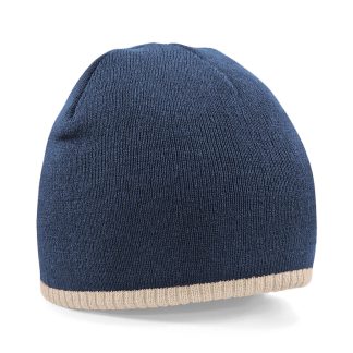Two-tone pull-on beanie in Black/Stone - North Print Workwear