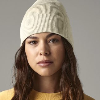 Organic cotton fine knit beanie in Black - North Print Workwear