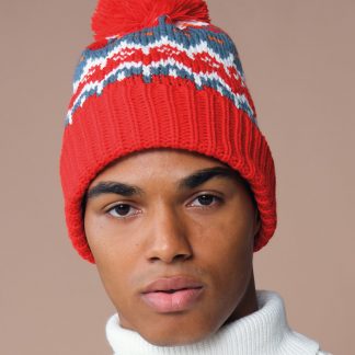 Retro ski beanie in Alpine Lodge - North Print Workwear