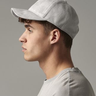 Faux suede 6-panel cap in Black - North Print Workwear