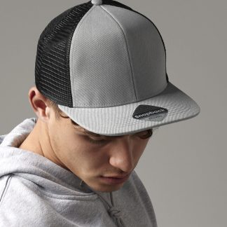 Original flat peak 6-panel trucker in Black/Black - North Print Workwear