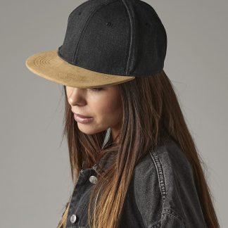 Suede peak snapback in Denim Blue - North Print Workwear