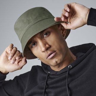 Reversible bucket hat in Black/Light Grey - North Print Workwear