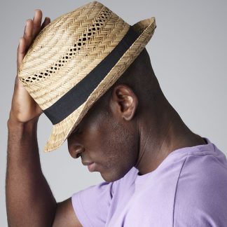 Straw summer trilby in Natural - North Print Workwear