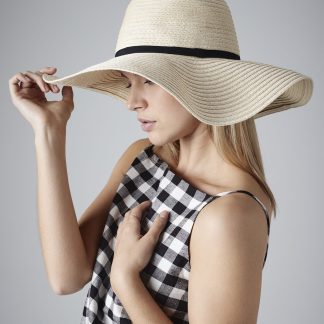 Marbella wide-brimmed sun hat in Natural - North Print Workwear