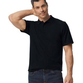 Softstyle™ adult double piqué polo in Black - North Print Workwear