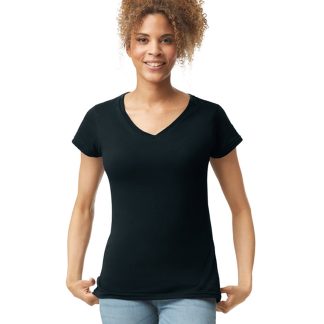 Softstyle™ women's v-neck t-shirt in Black - North Print Workwear