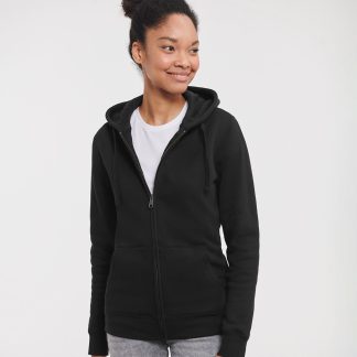 Women's authentic zipped hooded sweatshirt in Black* - North Print Workwear