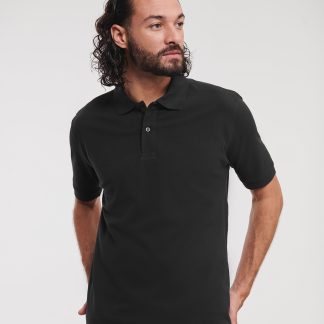 Classic cotton piqué polo in Black* - North Print Workwear