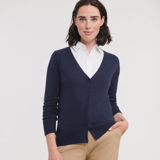 Women's v-neck knitted cardigan in Black - North Print Workwear