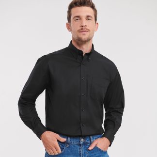 Long sleeve easycare Oxford shirt in Black - North Print Workwear