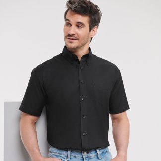 Short sleeve easycare Oxford shirt in Black - North Print Workwear