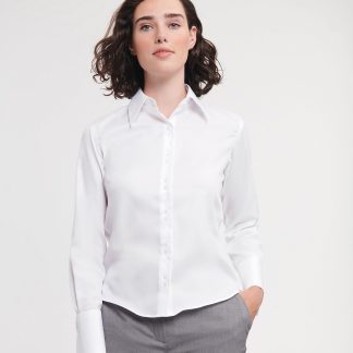 Women's long sleeve ultimate non-iron shirt in Black - North Print Workwear