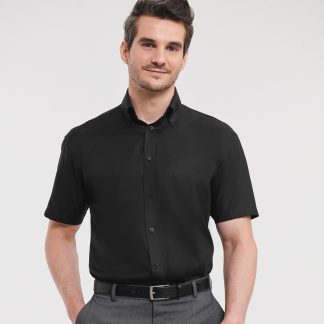 Short sleeve ultimate non-iron shirt in Black - North Print Workwear