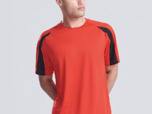 Contrast cool T in Arctic White/Fire Red - North Print Workwear