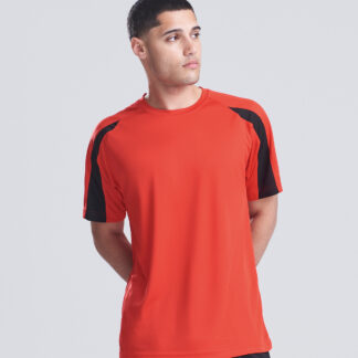 Contrast cool T in Arctic White/Fire Red - North Print Workwear