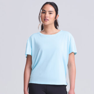 Women’s open back T in Digital Lavender - North Print Workwear