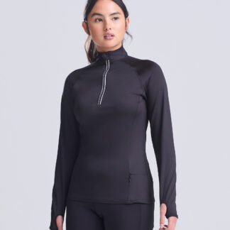 Women's Cool Flex long half-zip top in French Navy - North Print Workwear