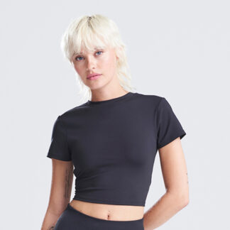 Women’s recycled cropped T in Jet Black* - North Print Workwear