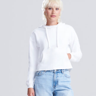Women's cropped hoodie in Arctic White - North Print Workwear