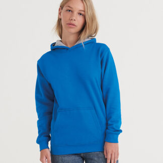 Kids varsity hoodie in Baby Pink/Arctic White - North Print Workwear