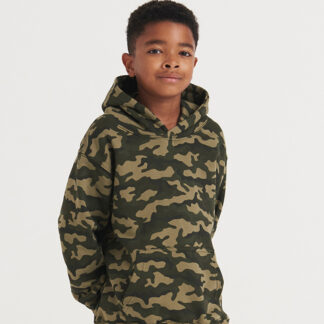 Kids camo hoodie in Black Camo - North Print Workwear
