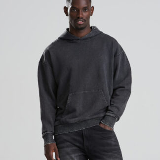 Vintage washed hoodie in Washed Black - North Print Workwear
