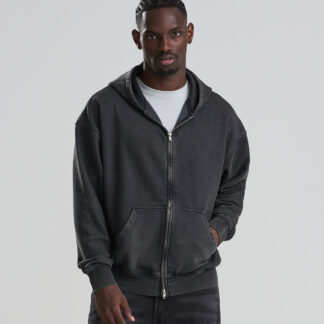 Vintage washed zoodie in Washed Black - North Print Workwear