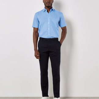 Business shirt short-sleeved (classic fit) in Black - North Print Workwear