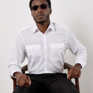 Pilot shirt long sleeved in White - North Print Workwear