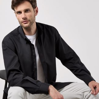 Workforce shirt long-sleeved (classic fit) in Black - North Print Workwear