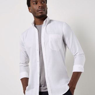 Slim fit workwear Oxford shirt long-sleeved (slim fit) in Light Blue - North Print Workwear