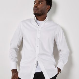 Premium Oxford shirt long-sleeved (tailored fit) in Light Blue* - North Print Workwear