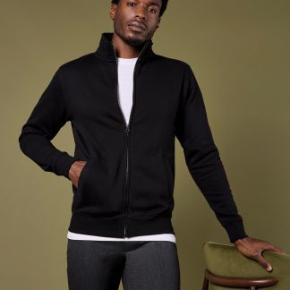 Regular fit zipped sweatshirt in Black - North Print Workwear