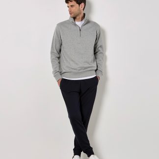 Regular fit ¼-zip sweatshirt in Black - North Print Workwear
