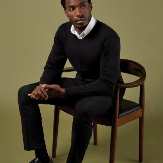 Arundel v-neck sweater long sleeve (classic fit) in Black - North Print Workwear